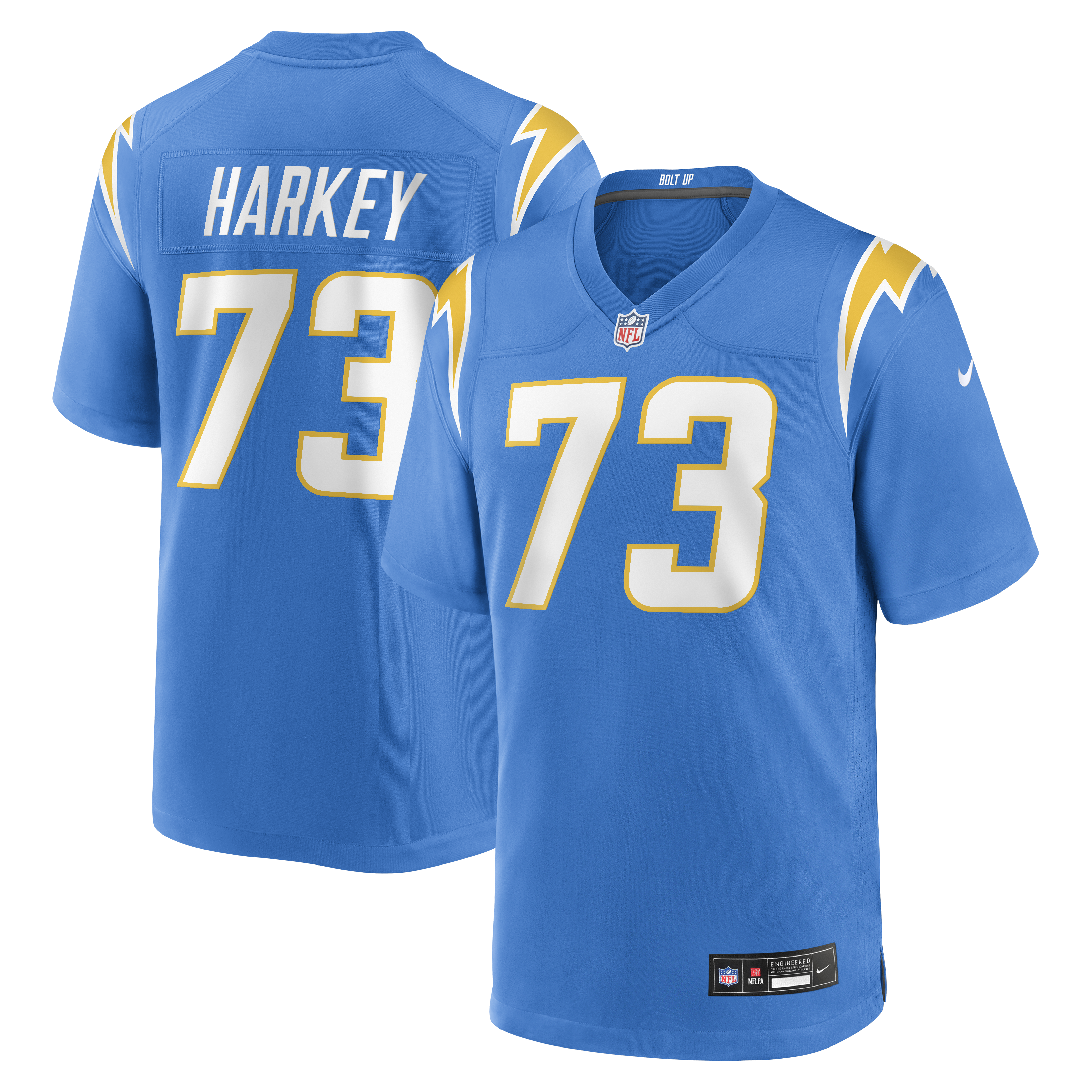 Men's Nike Alex Harkey Powder Blue Los Angeles Chargers Team Game Jersey