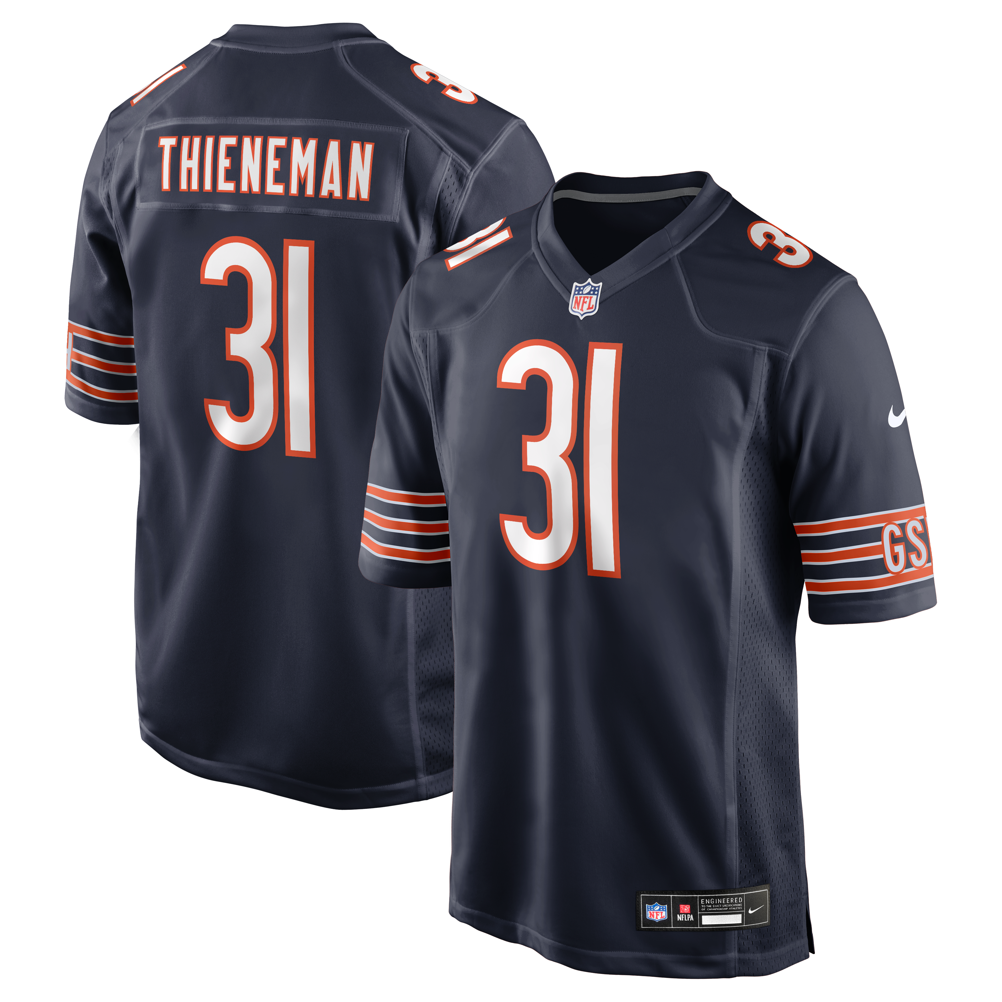 Camiseta Nike Game de la 1ª equipación del Chicago Bears - Azul marino - Dillon Thieneman - Hombre