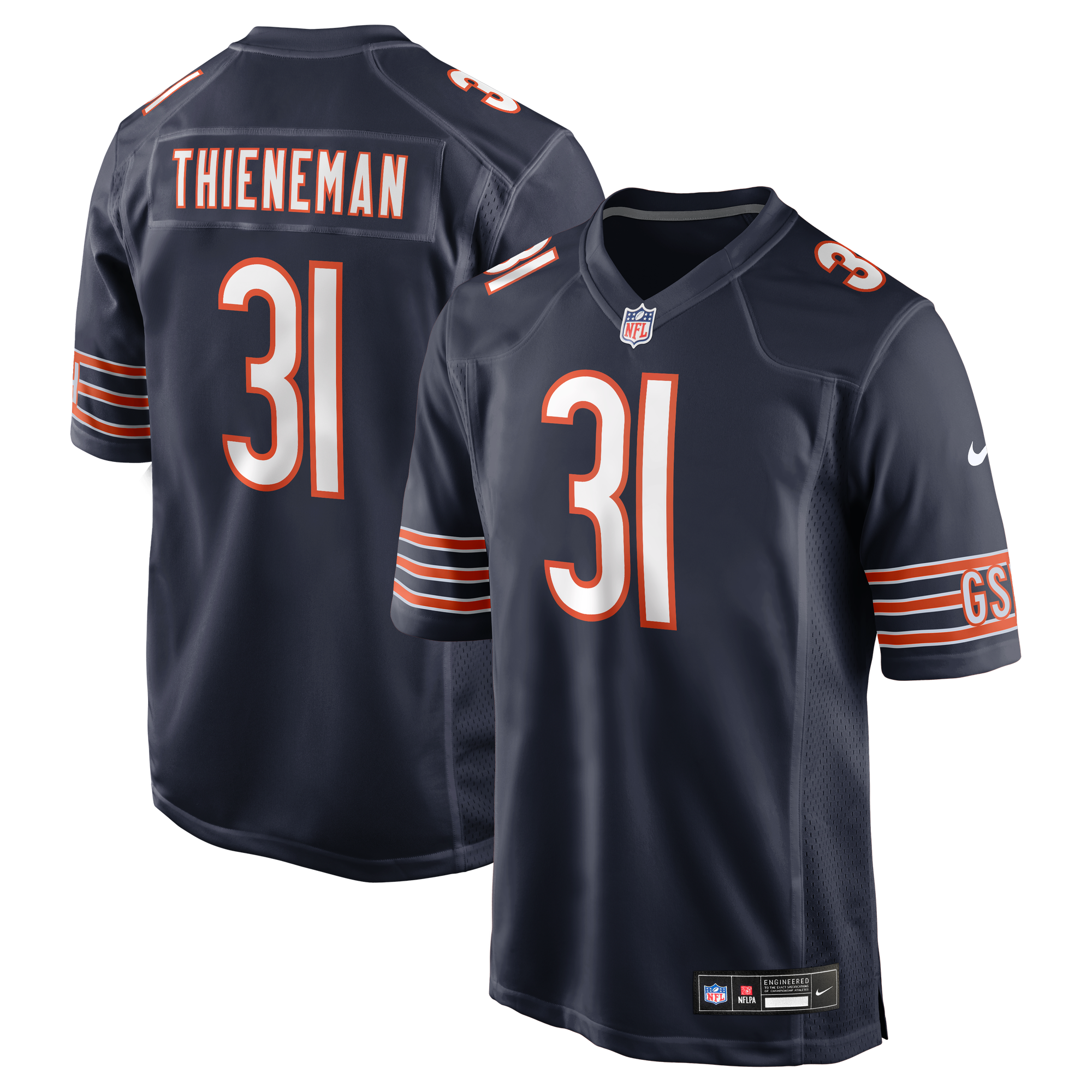 Camiseta Nike Game de la 1ª equipación del Chicago Bears - Azul marino - Dillon Thieneman - Hombre