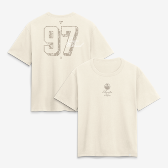 Women's Connor McDavid Cream Edmonton Oilers Fashion Name & Number T-Shirt