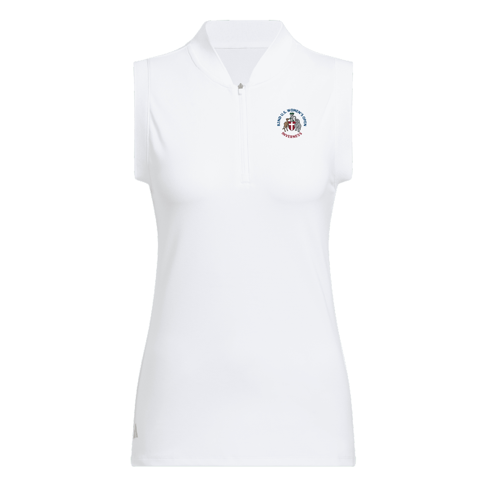 Women’s 2027 U.S. Women’s Open adidas White Ultimate365 Sleeveless Quarter-Zip Polo Women’s 2027 U.S. Women’s Open adidas White Ultimate365 Sleeveless Quarter-Zip Polo