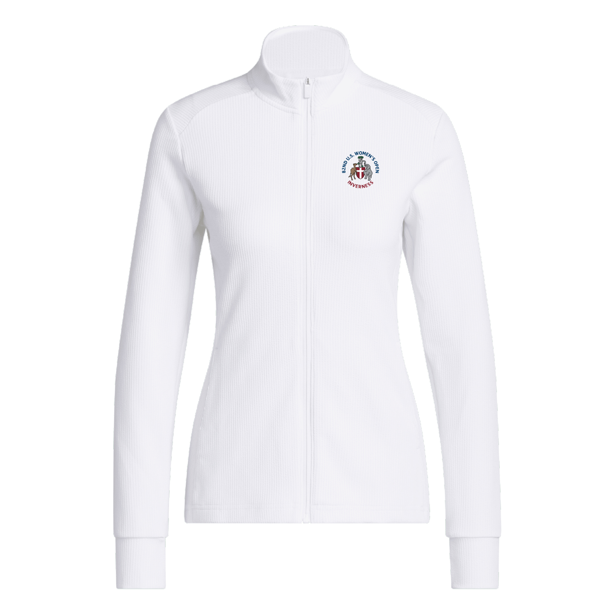 Women’s 2027 U.S. Women’s Open adidas White Performance Texture Full-Zip Jacket Women’s 2027 U.S. Women’s Open adidas White Performance Texture Full-Zip Jacket