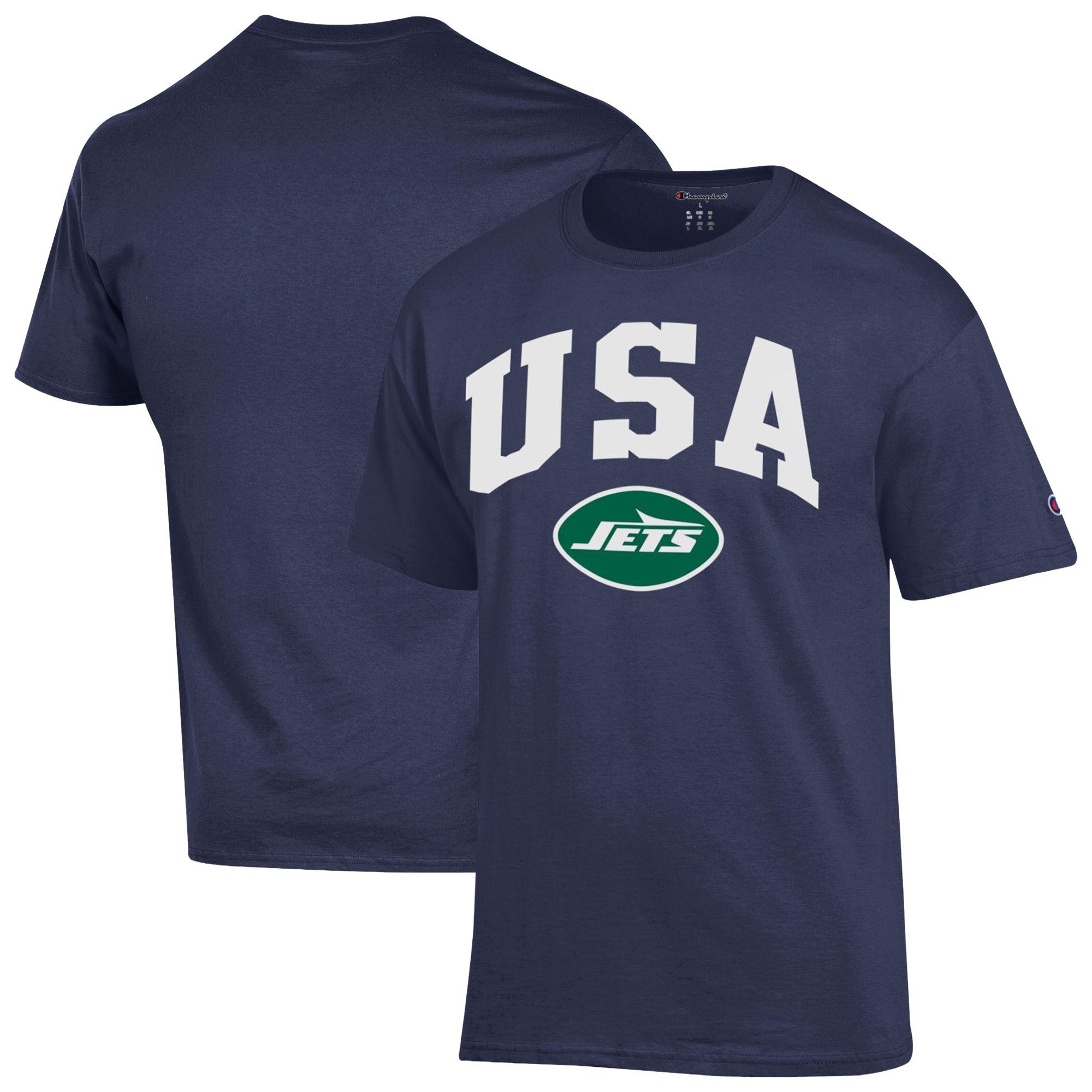 Men's Champion Navy New York Jets Americana T-Shirt