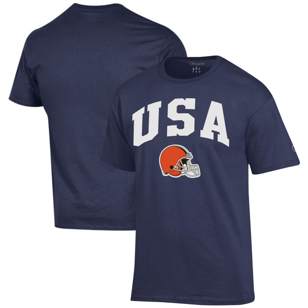 Men's Champion Navy Cleveland Browns Americana T-Shirt