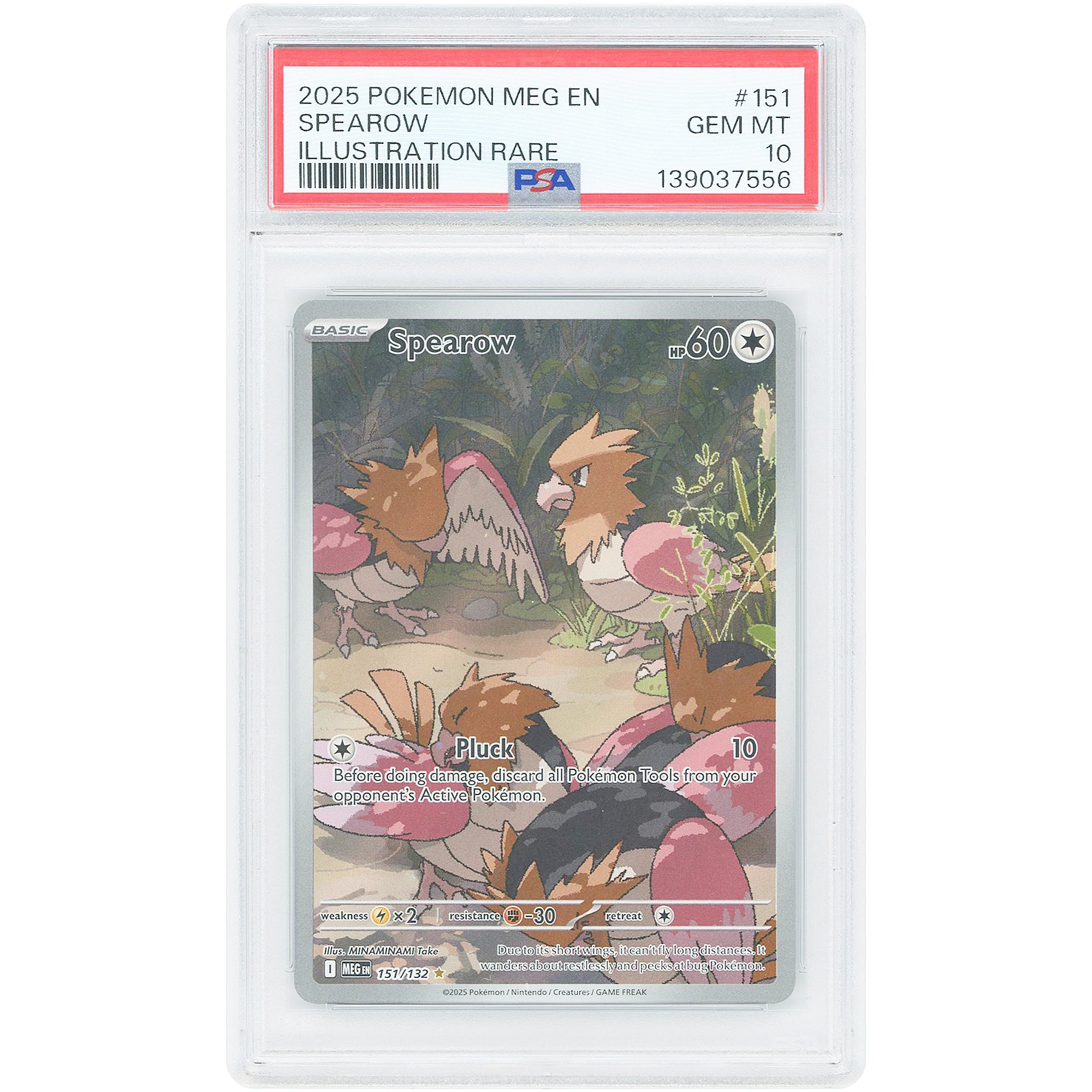 Spearow 2025 Pokemon Mega Evolution Illustration Rare #151 PSA Authenticated 10 Card