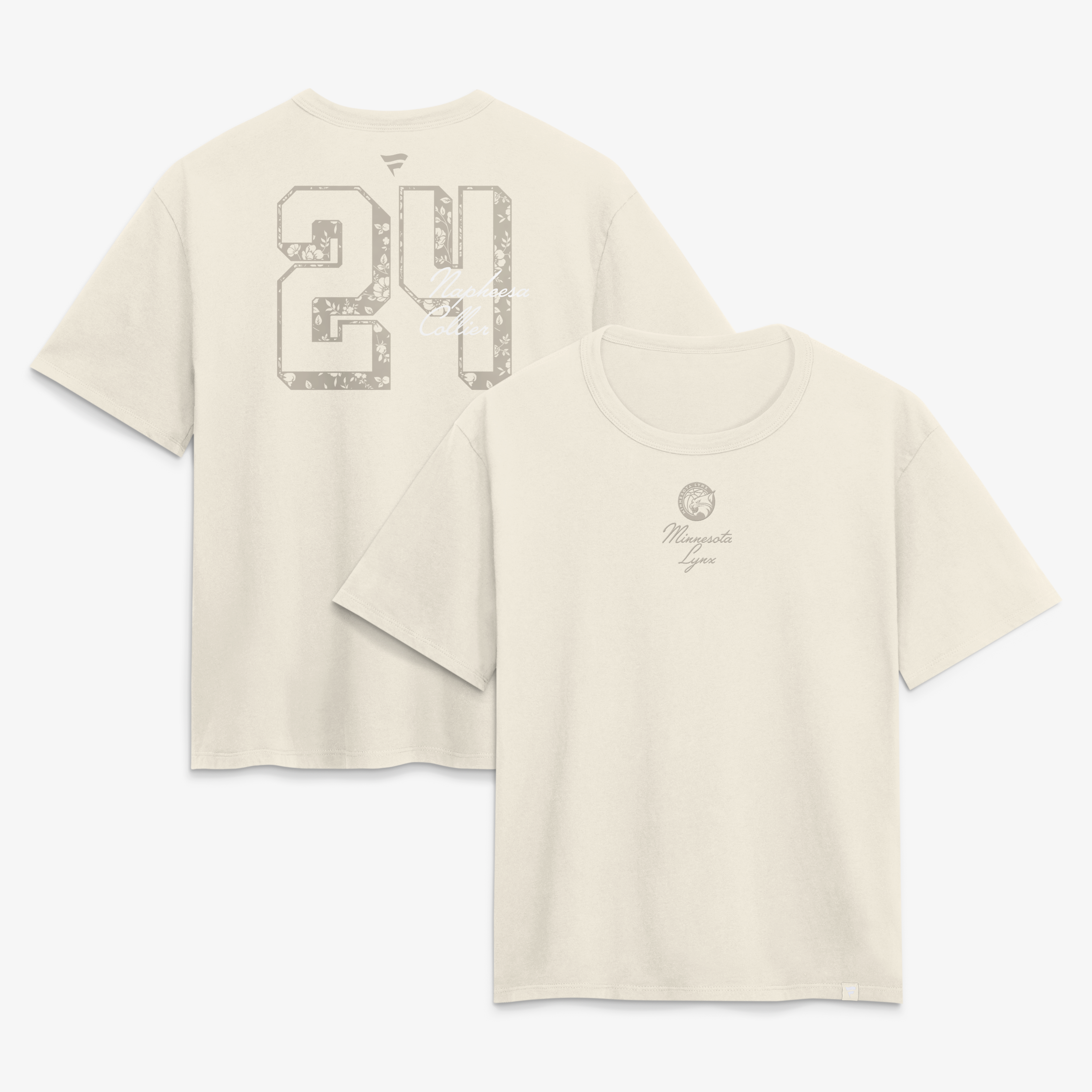Women's Napheesa Collier Cream Minnesota Lynx Fashion Name & Number T-Shirt
