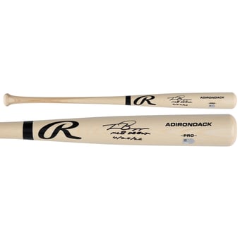Travis Bazzana Cleveland Guardians Autographed Blonde Rawlings Pro Bat with "MLB Debut 4/28/26" Inscription