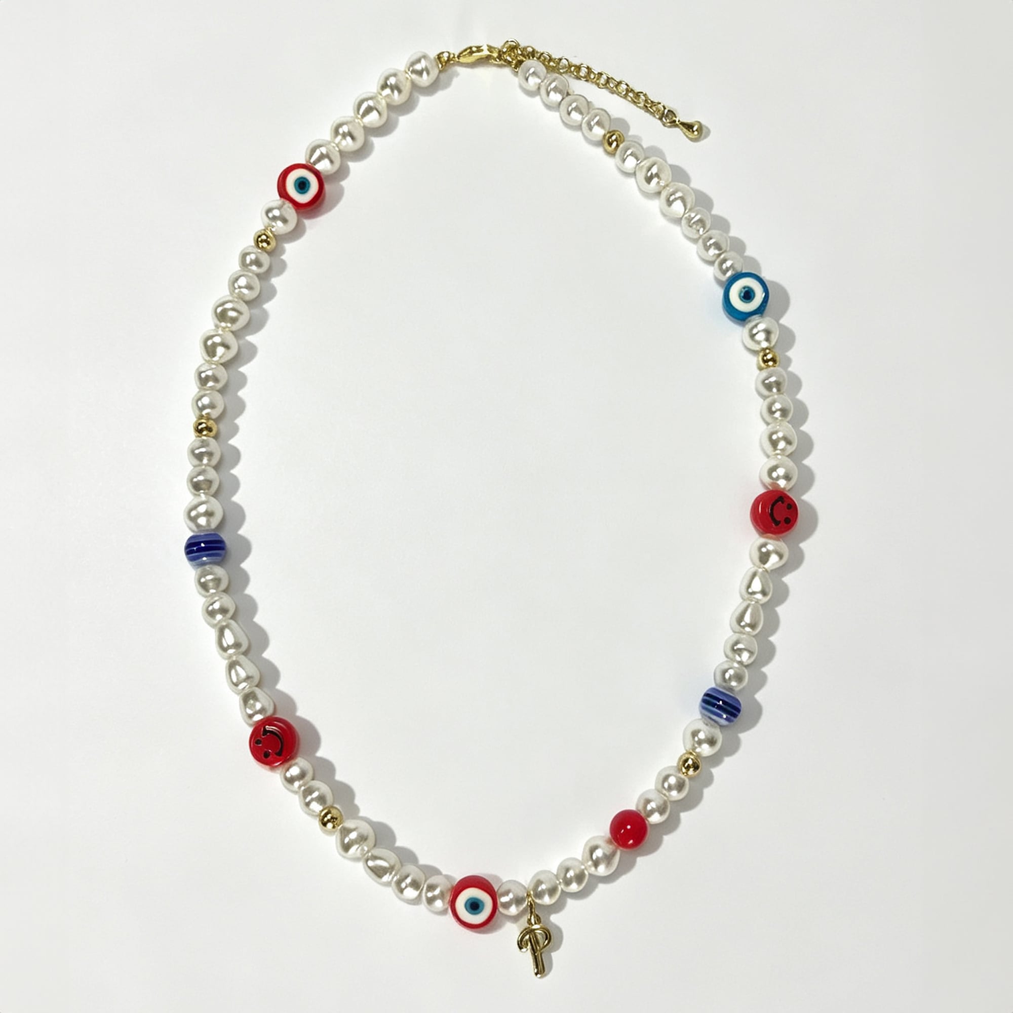LUV AJ Philadelphia Phillies Pearl Bead Logo Necklace