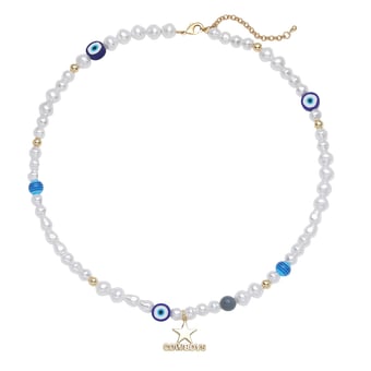 LUV AJ Dallas Cowboys Pearl Bead Logo Necklace