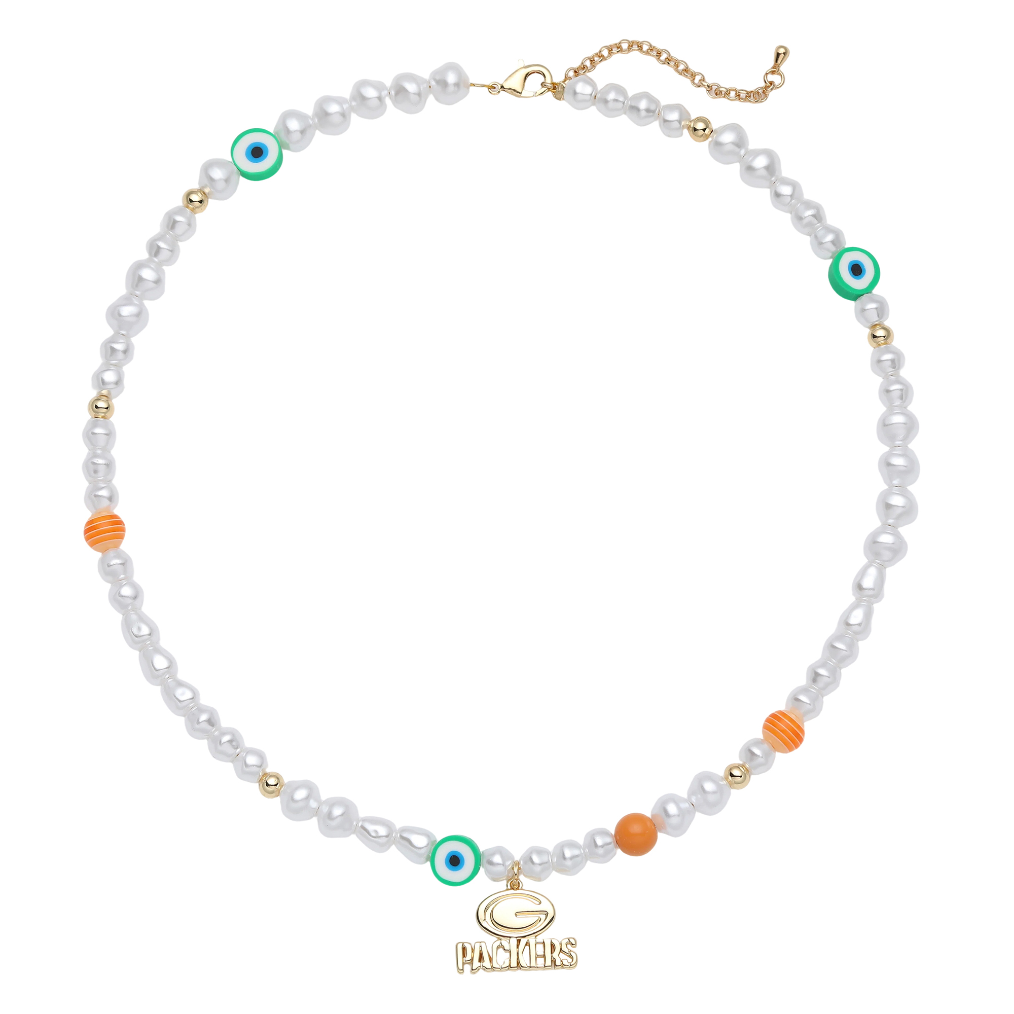 LUV AJ Green Bay Packers Pearl Bead Logo Necklace