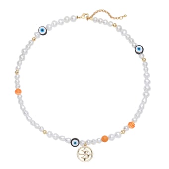 LUV AJ Pittsburgh Steelers Pearl Bead Logo Necklace