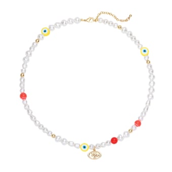 LUV AJ San Francisco 49ers Pearl Bead Logo Necklace