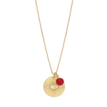 Women's LUV AJ  Gold Kansas City Chiefs Spiral and Stone Charm Necklace
