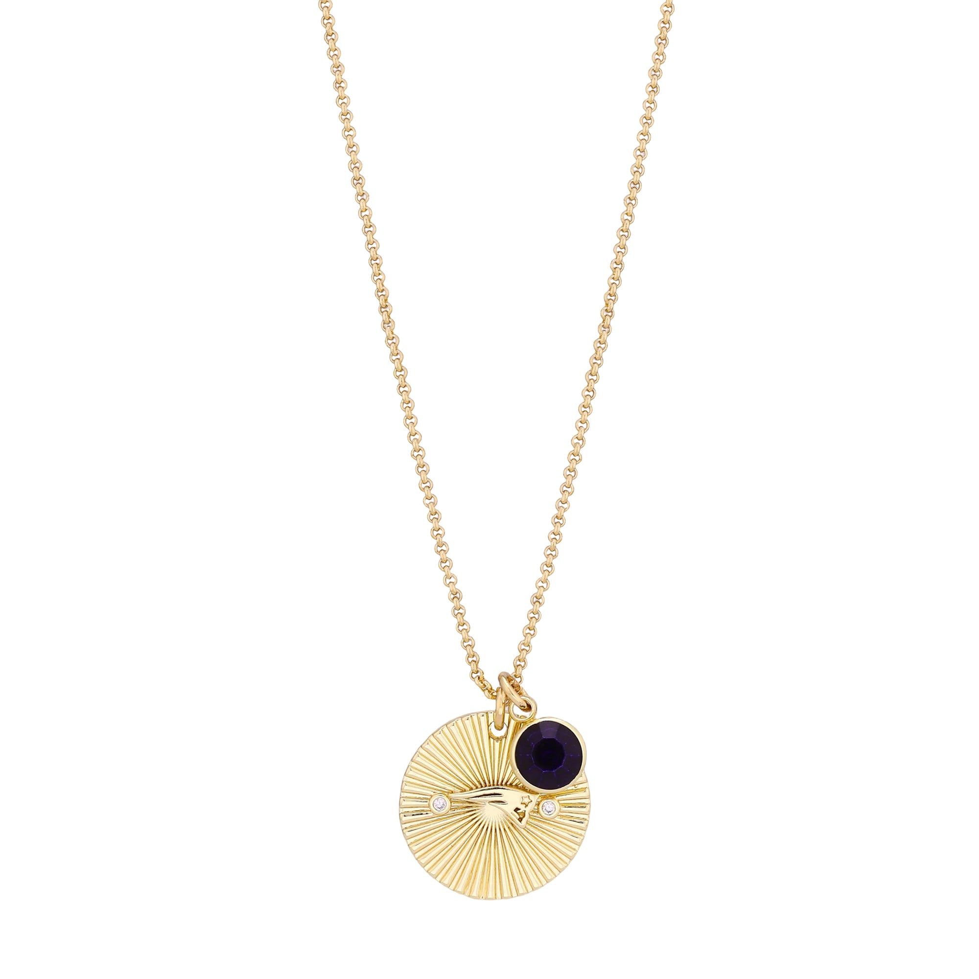 Women's LUV AJ Gold New England Patriots Spiral and Stone Charm Necklace
