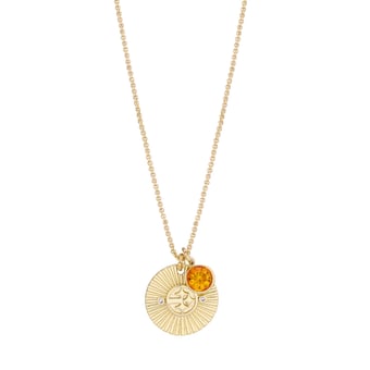 Women's LUV AJ  Gold Pittsburgh Steelers Spiral and Stone Charm Necklace
