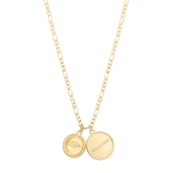 LUV AJ Denver Broncos Double Coin Logo Necklace