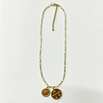 LUV AJ Toronto Blue Jays Double Coin Logo Necklace