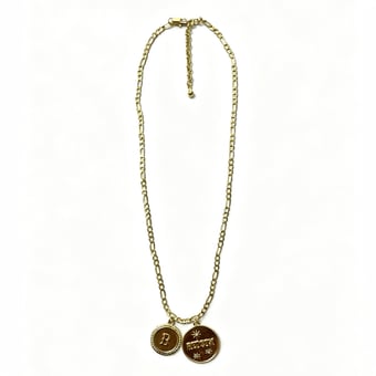 LUV AJ Boston Red Sox Double Coin Logo Necklace