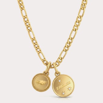 LUV AJ Philadelphia Eagles Double Coin Logo Necklace