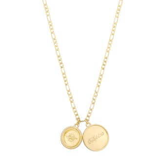 LUV AJ Miami Dolphins Double Coin Logo Necklace