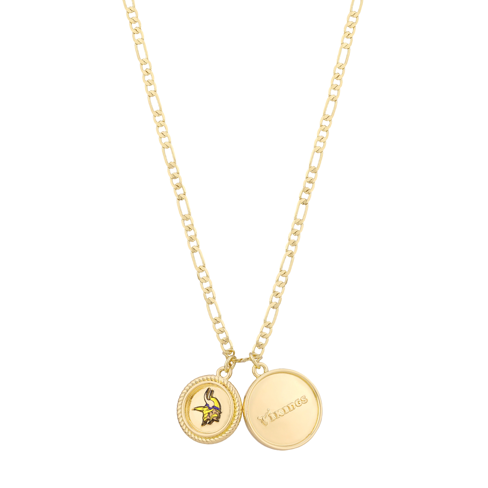 LUV AJ Minnesota Vikings Double Coin Logo Necklace