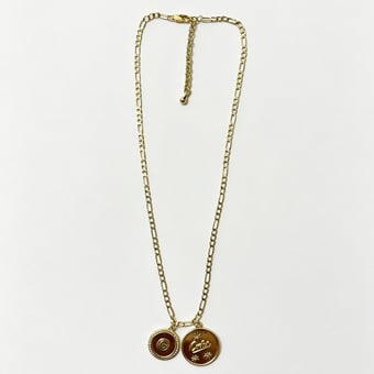 LUV AJ Chicago Cubs Double Coin Logo Necklace