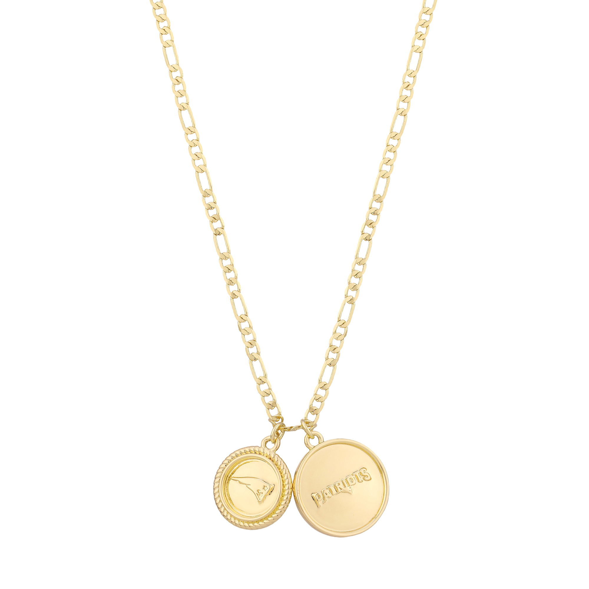 LUV AJ New England Patriots Double Coin Logo Necklace
