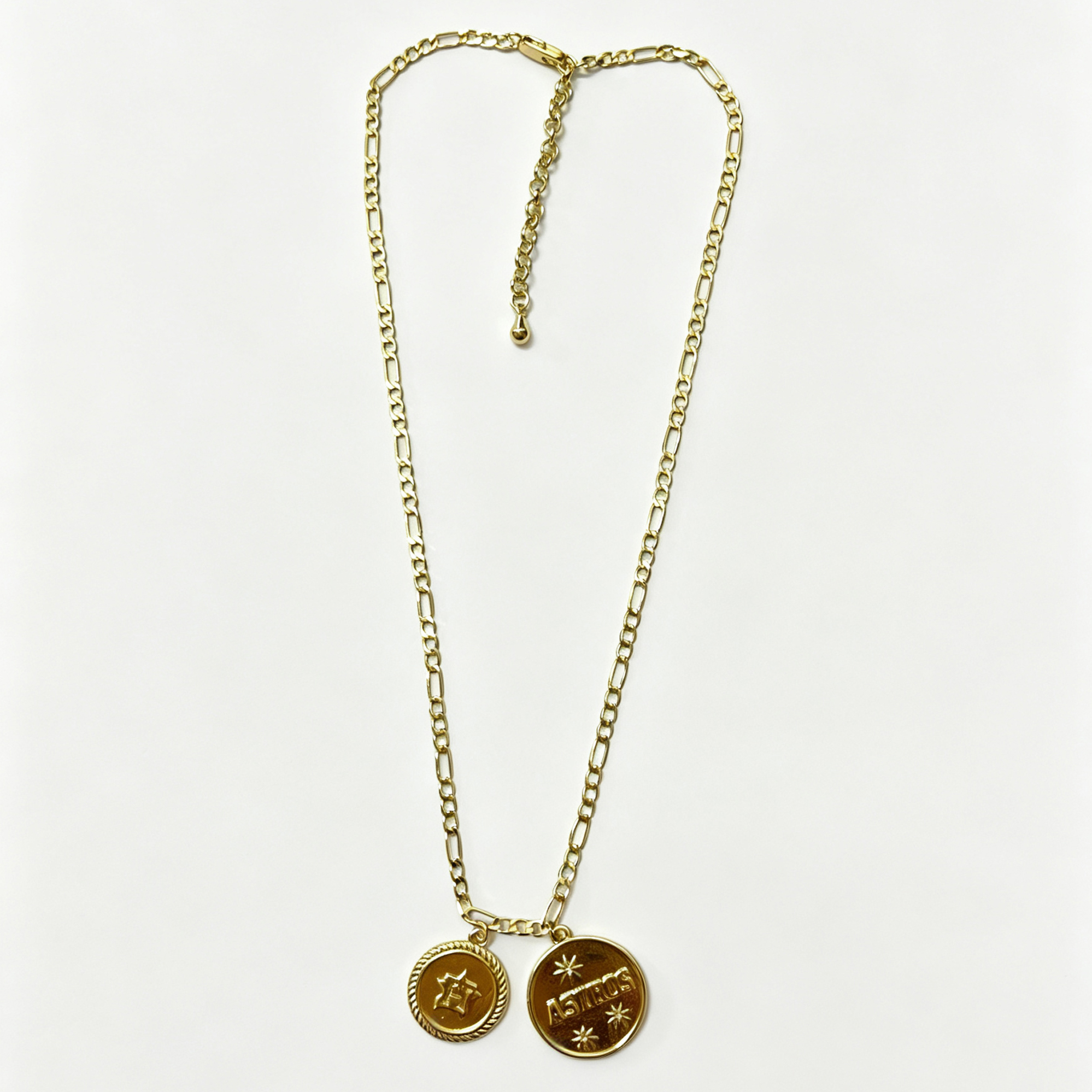 LUV AJ Houston Astros Double Coin Logo Necklace