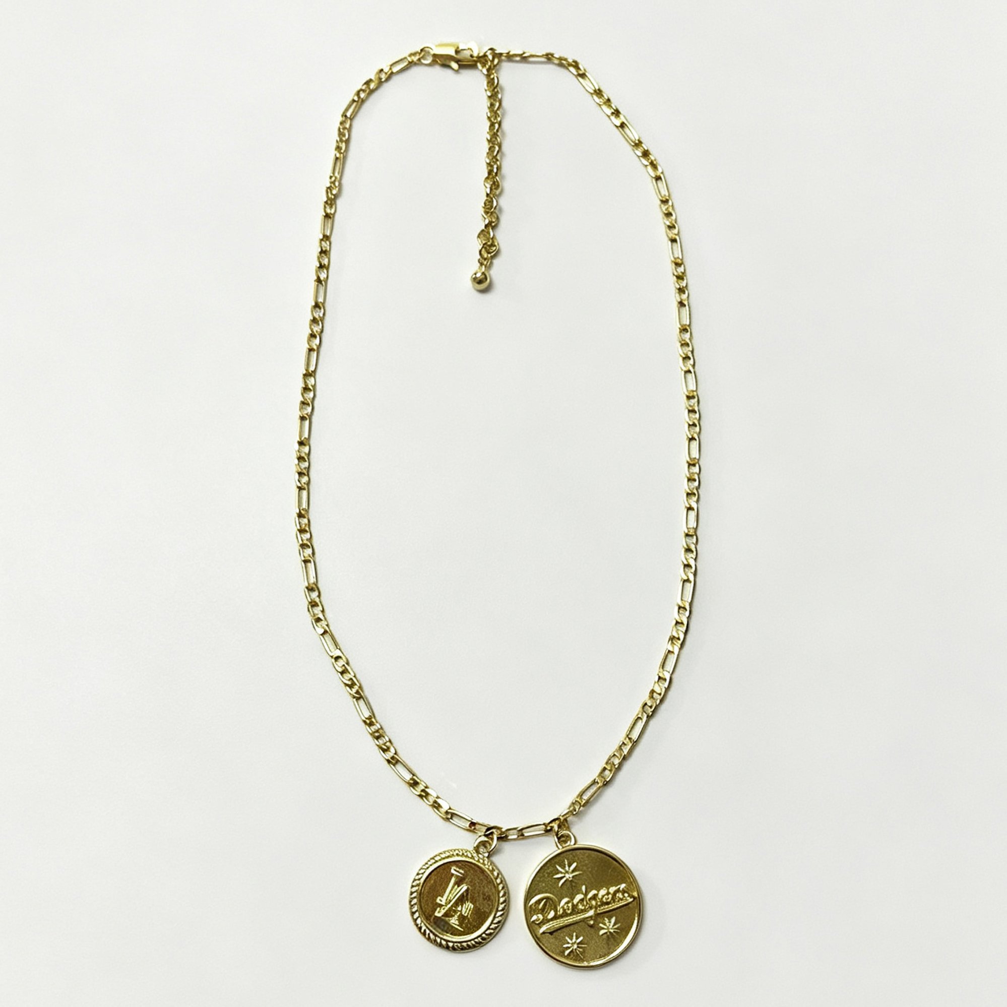 LUV AJ Los Angeles Dodgers Double Coin Logo Necklace