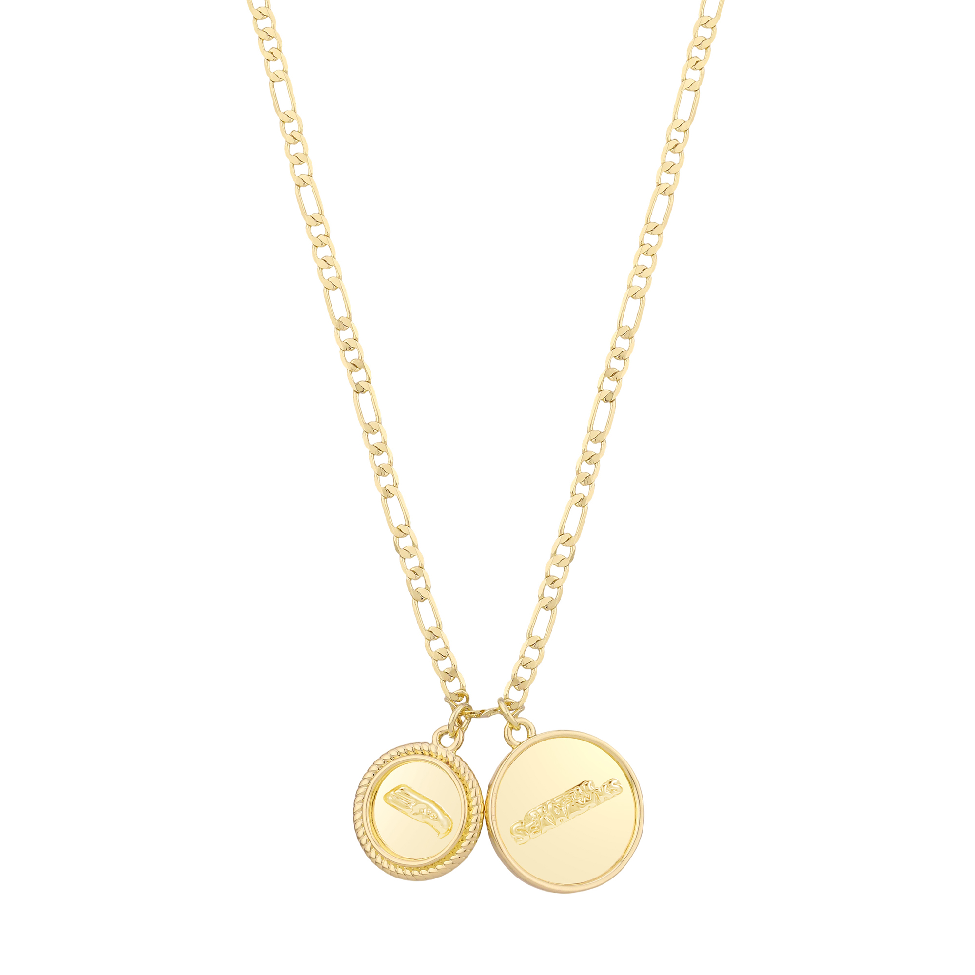 LUV AJ Seattle Seahawks Double Coin Logo Necklace