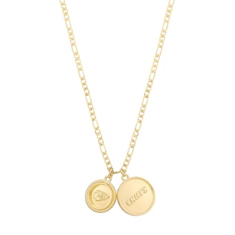 LUV AJ Kansas City Chiefs Double Coin Logo Necklace