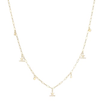 Women's LUV AJ Gold Dallas Cowboys Star & Heart Charm Logo Necklace