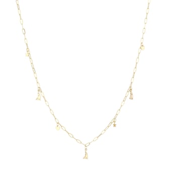 Women's LUV AJ Gold New England Patriots Star & Heart Charm Logo Necklace