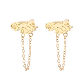 Women's LUV AJ Gold Philadelphia Eagles Chain Link Logo Stud Earrings