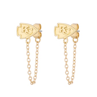 Women's LUV AJ Gold Kansas City Chiefs Chain Link Logo Stud Earrings