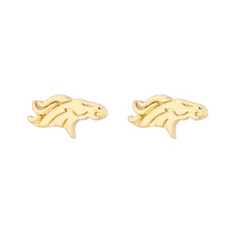 Women's LUV AJ  Gold Denver Broncos Logo Stud Earrings