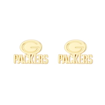 Women's LUV AJ  Gold Green Bay Packers Logo Stud Earrings