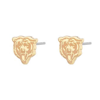 Women's LUV AJ  Gold Chicago Bears Logo Stud Earrings