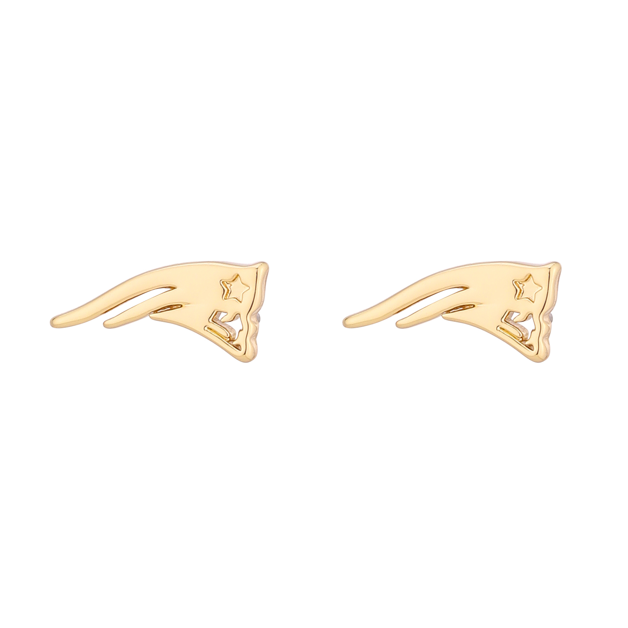 Women's LUV AJ  Gold New England Patriots Logo Stud Earrings