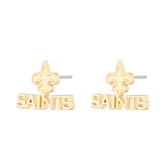 Women's LUV AJ  Gold New Orleans Saints Logo Stud Earrings