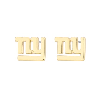 Women's LUV AJ  Gold New York Giants Logo Stud Earrings