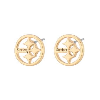 Women's LUV AJ  Gold Pittsburgh Steelers Logo Stud Earrings