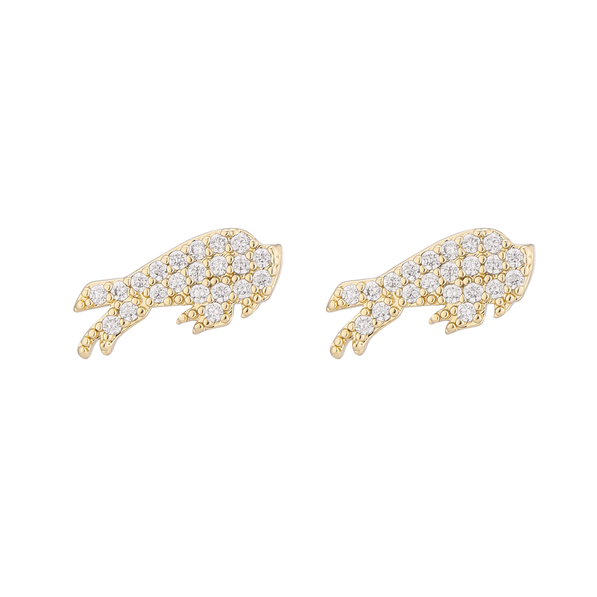 LUV AJ  Gold Buffalo Bills Pave Logo Stud Earrings