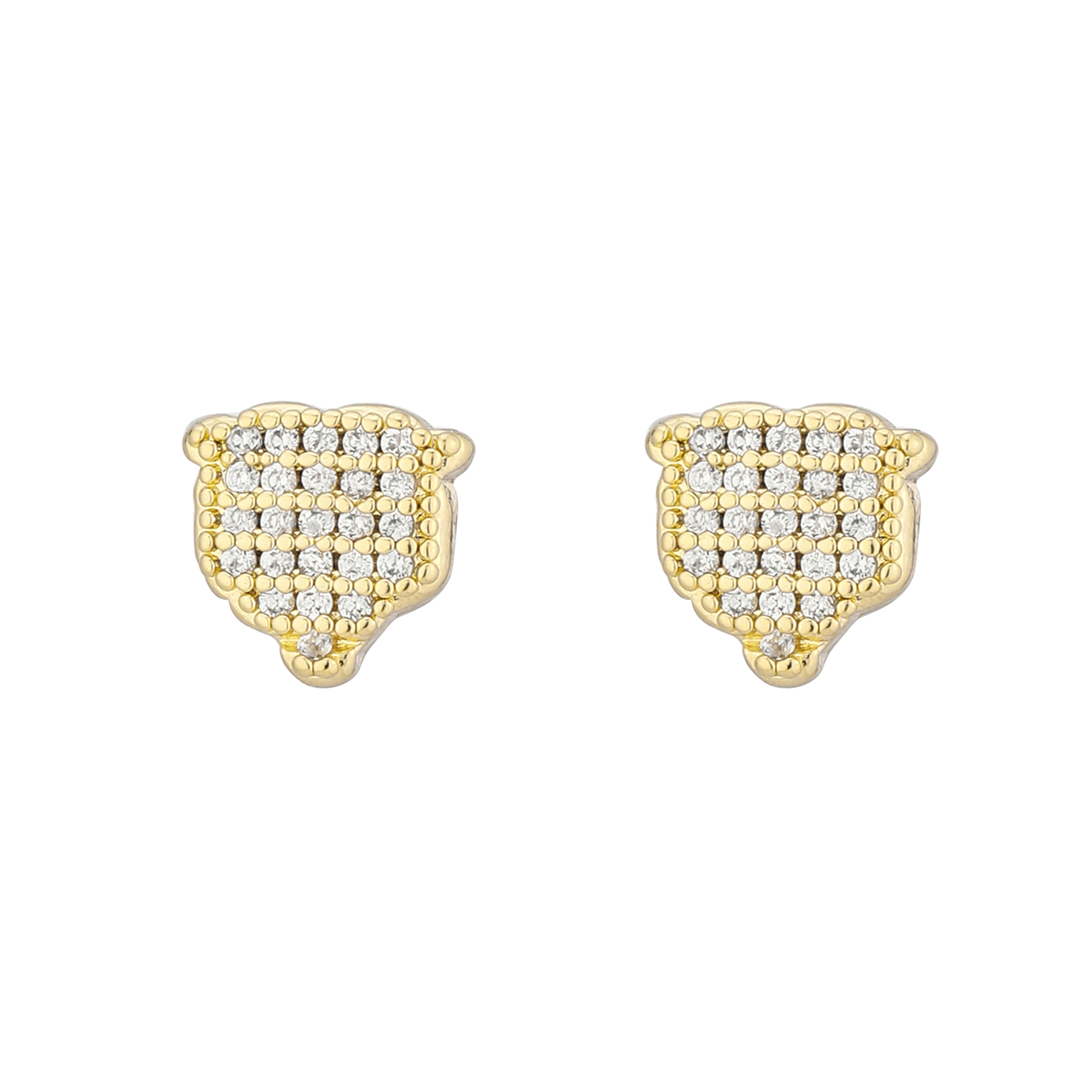 LUV AJ  Gold Chicago Bears Pave Logo Stud Earrings