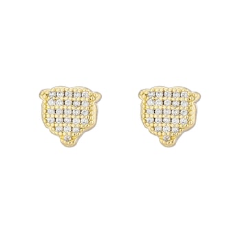 LUV AJ  Gold Chicago Bears Pave Logo Stud Earrings