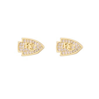 LUV AJ  Gold Kansas City Chiefs Pave Logo Stud Earrings