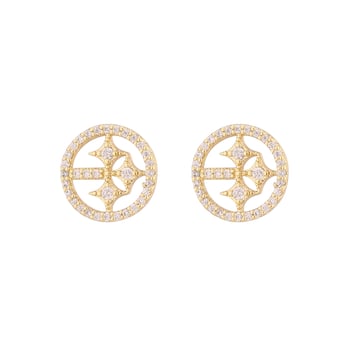 LUV AJ  Gold Pittsburgh Steelers Pave Logo Stud Earrings
