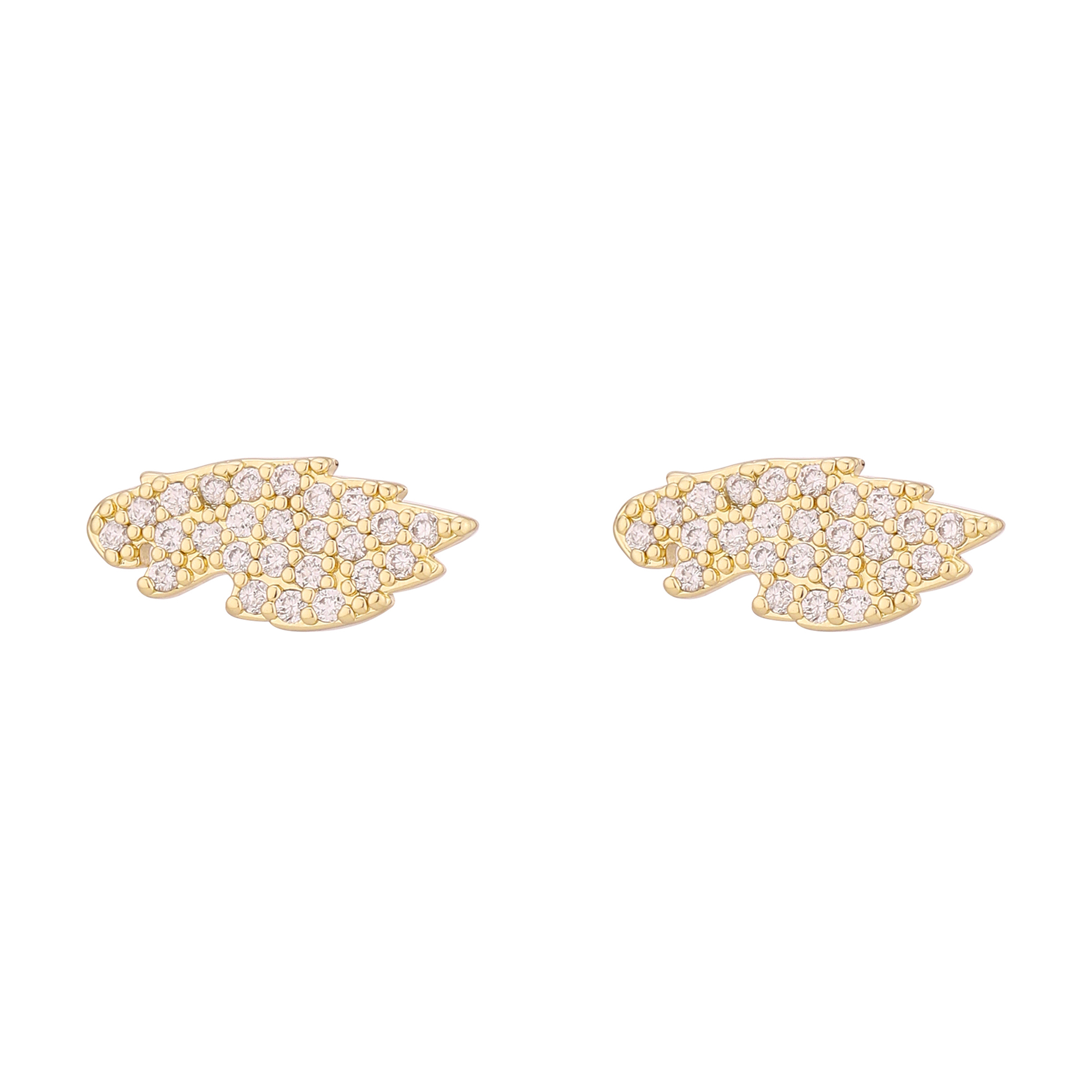LUV AJ  Gold Philadelphia Eagles Pave Logo Stud Earrings