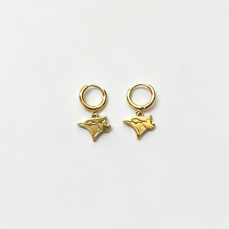 LUV AJ Toronto Blue Jays Logo Charm Huggie Earrings