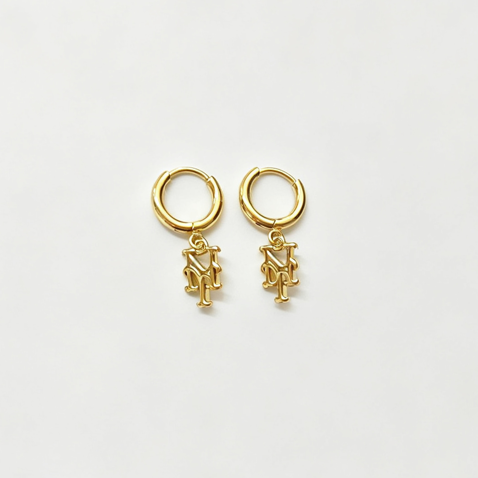 LUV AJ New York Mets Logo Charm Huggie Earrings